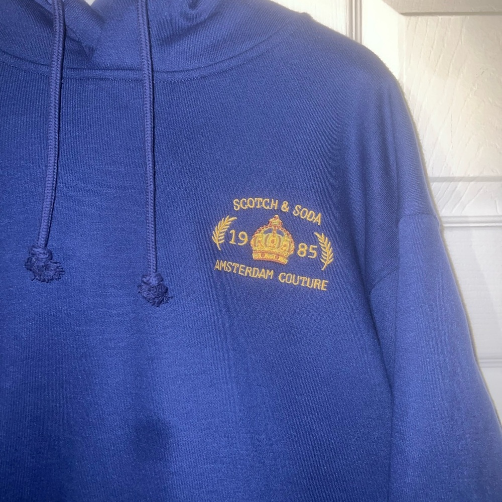 Scotch & Soda Royal Blue Hoodie with Gold Accents